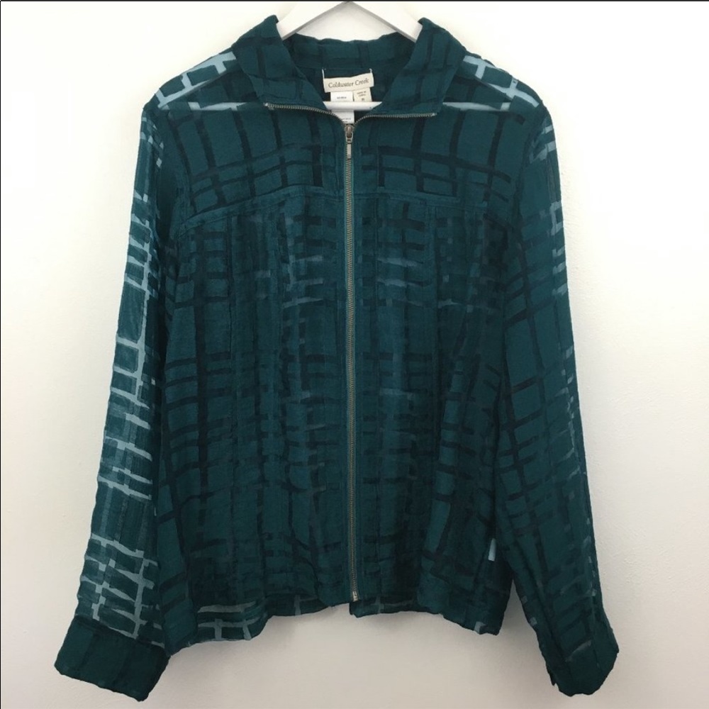 Coldwater Creel Zip Sheer Jacket